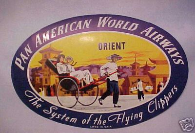 A 1950s Pan Am Baggage Label Promoting Asia.